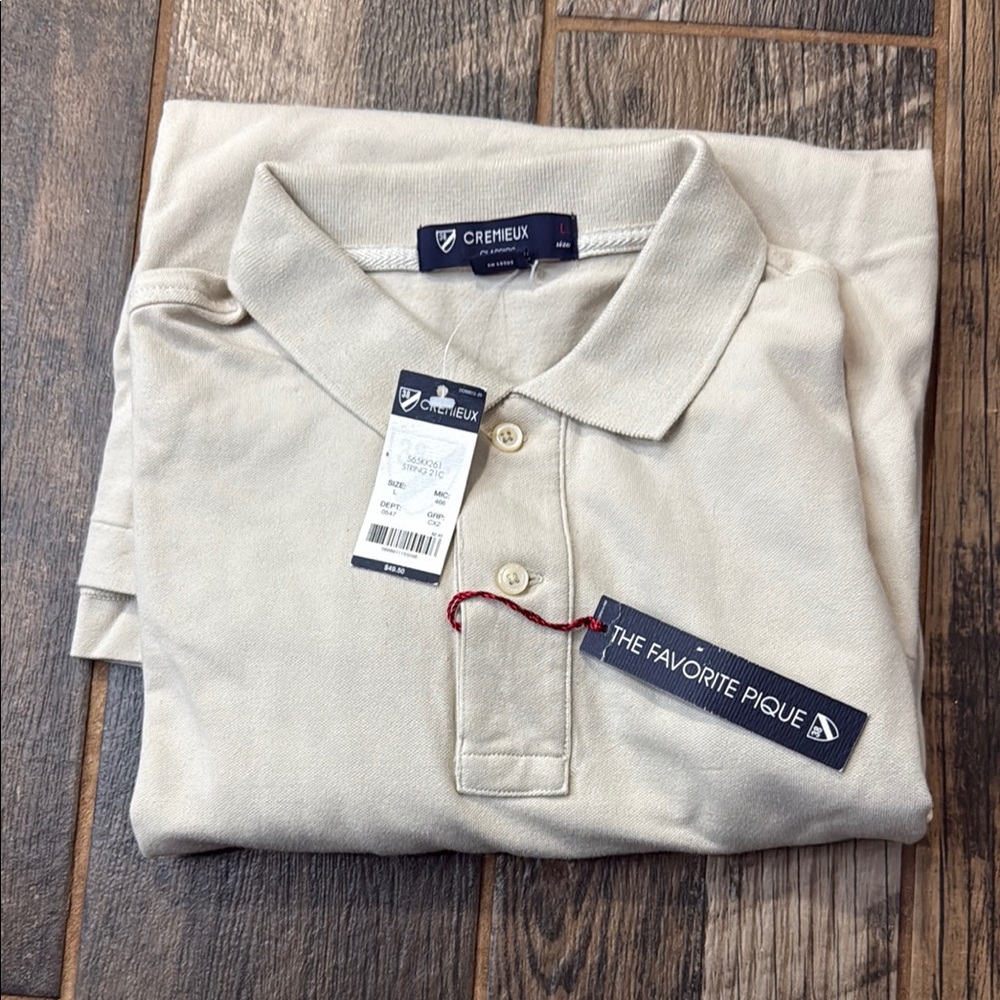 Daniel Cremieux Cream Polo Shirt Classic Soft Texture